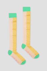 Yellow Micro Dot Knee High Socks