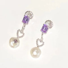 Pocket Pearl Earring / Purple