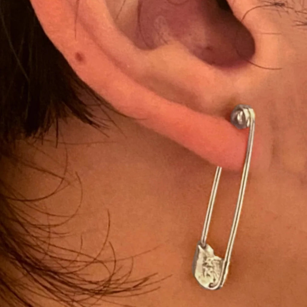 Safety Pin Charm Earring