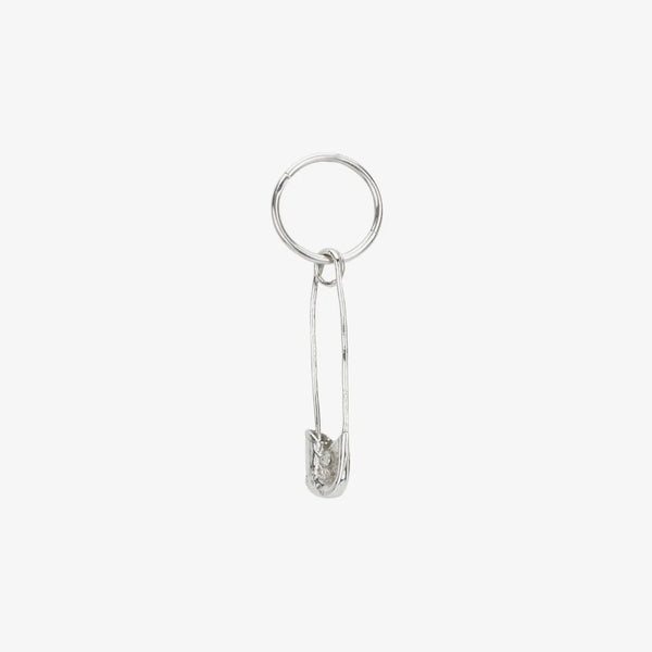 Safety Pin Charm Sleeper / Silver