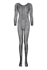 网状紧身连衣裤 / 黑色