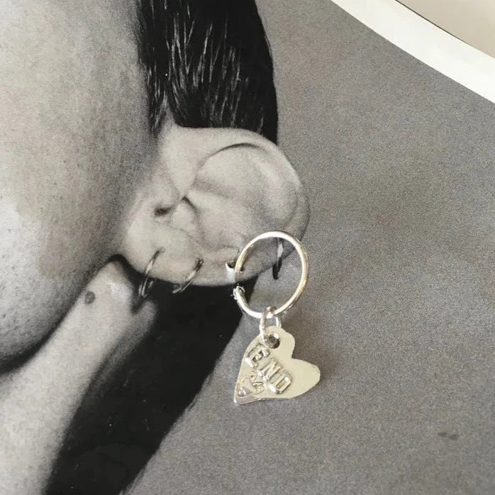 End Heart Earring / Silver [2 ready to ship]