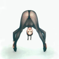 网状紧身连衣裤 / 黑色