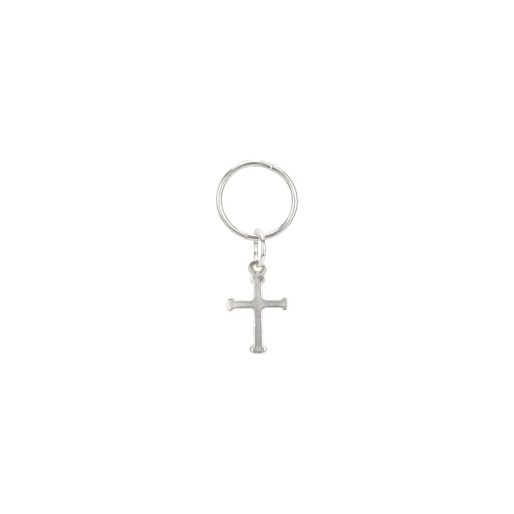 Flat Cross Earring / Silver